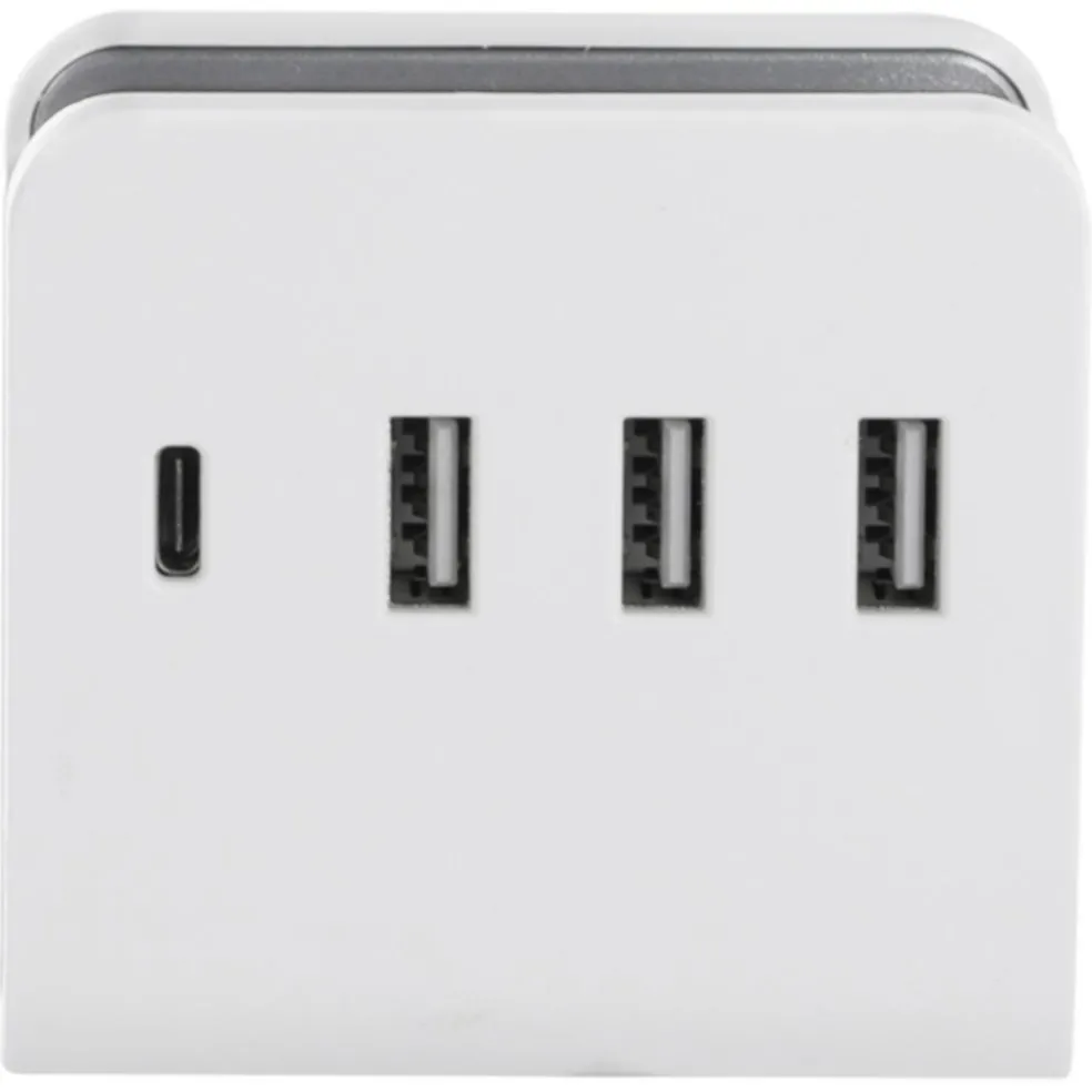 SHI USB 4x 4,8A wandoplader wit