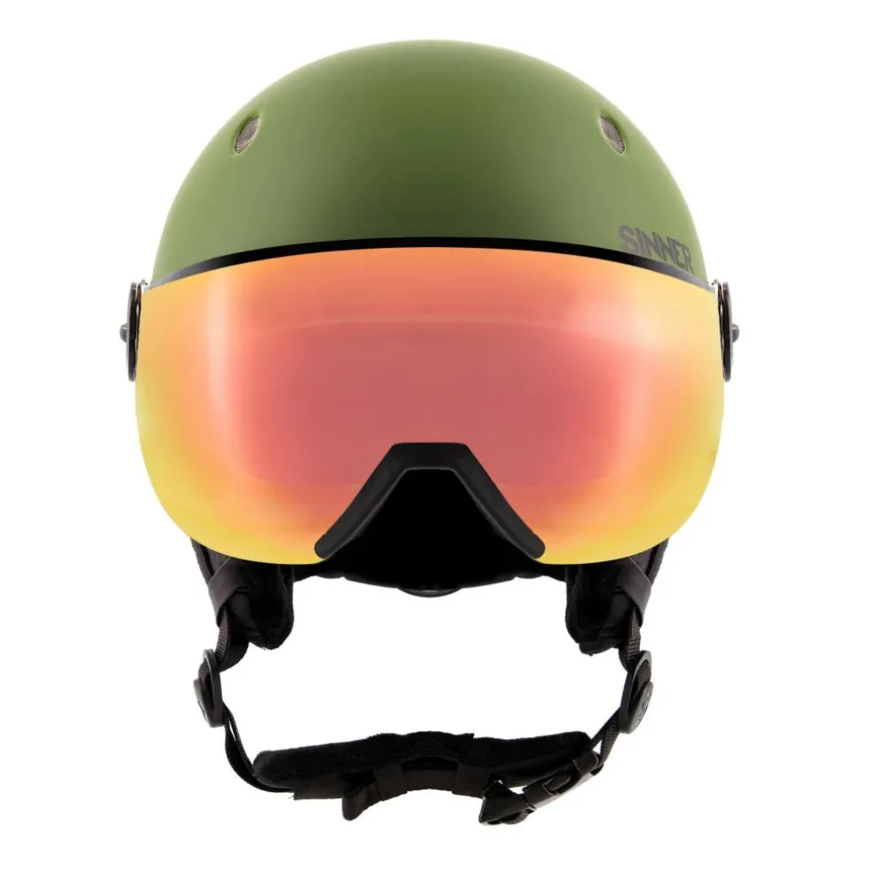 Sinner TITAN VISOR skihelm moss green red