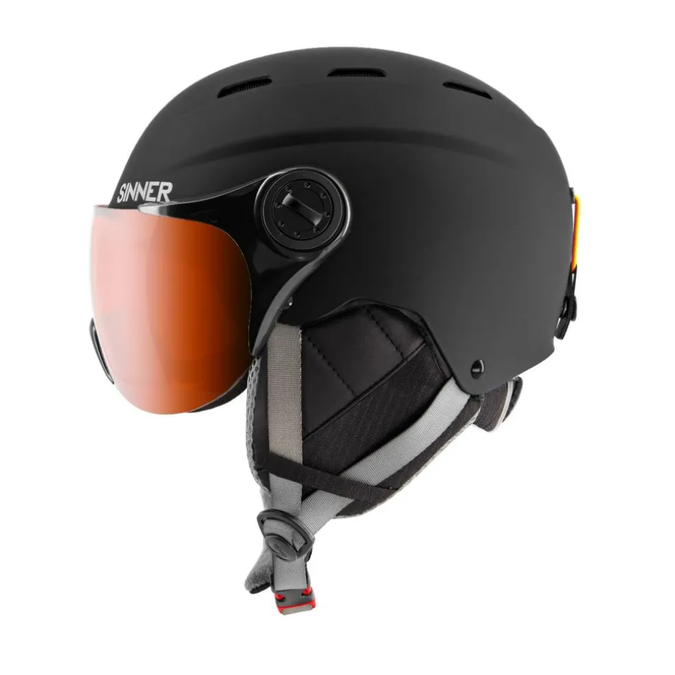 Sinner TYPHOON VISOR skihelm matte black red