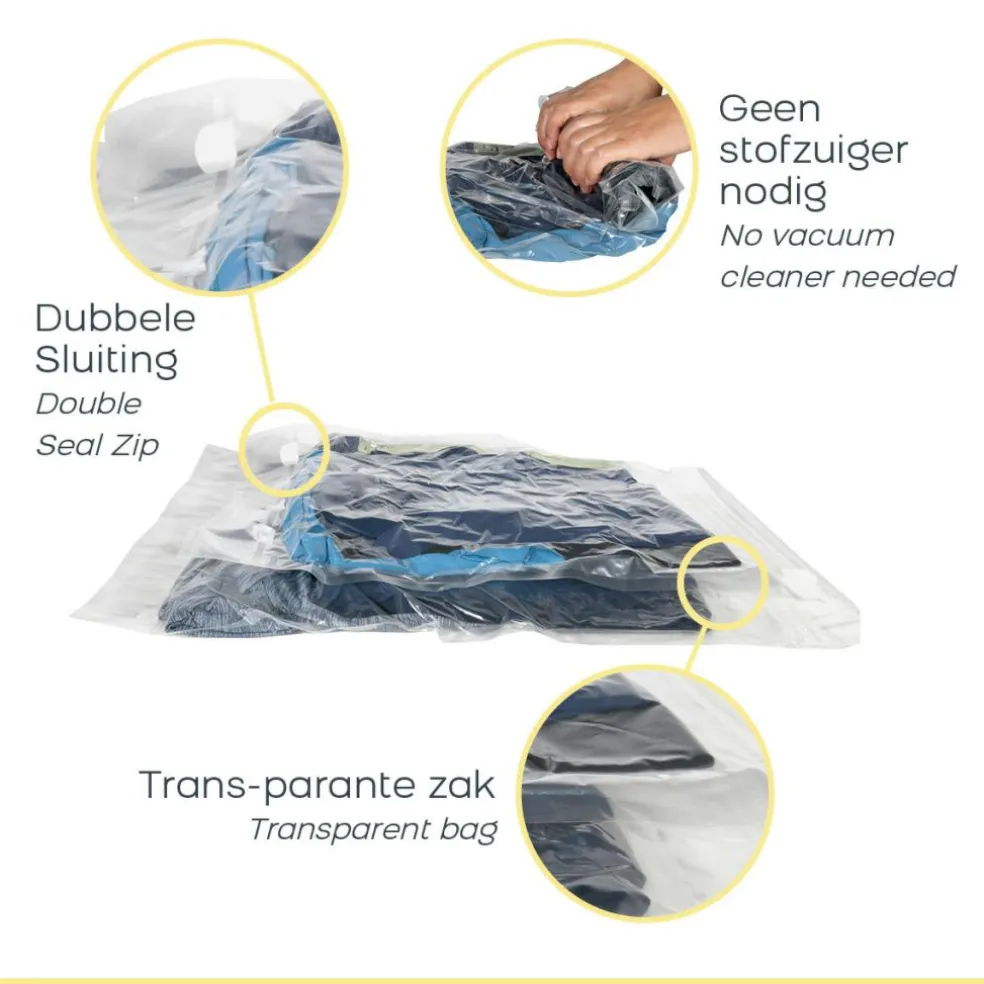 Space Buddy Vacuüm opbergzakken reisset 4-delig