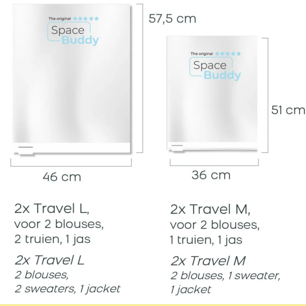 Space Buddy Vacuüm opbergzakken reisset 4-delig