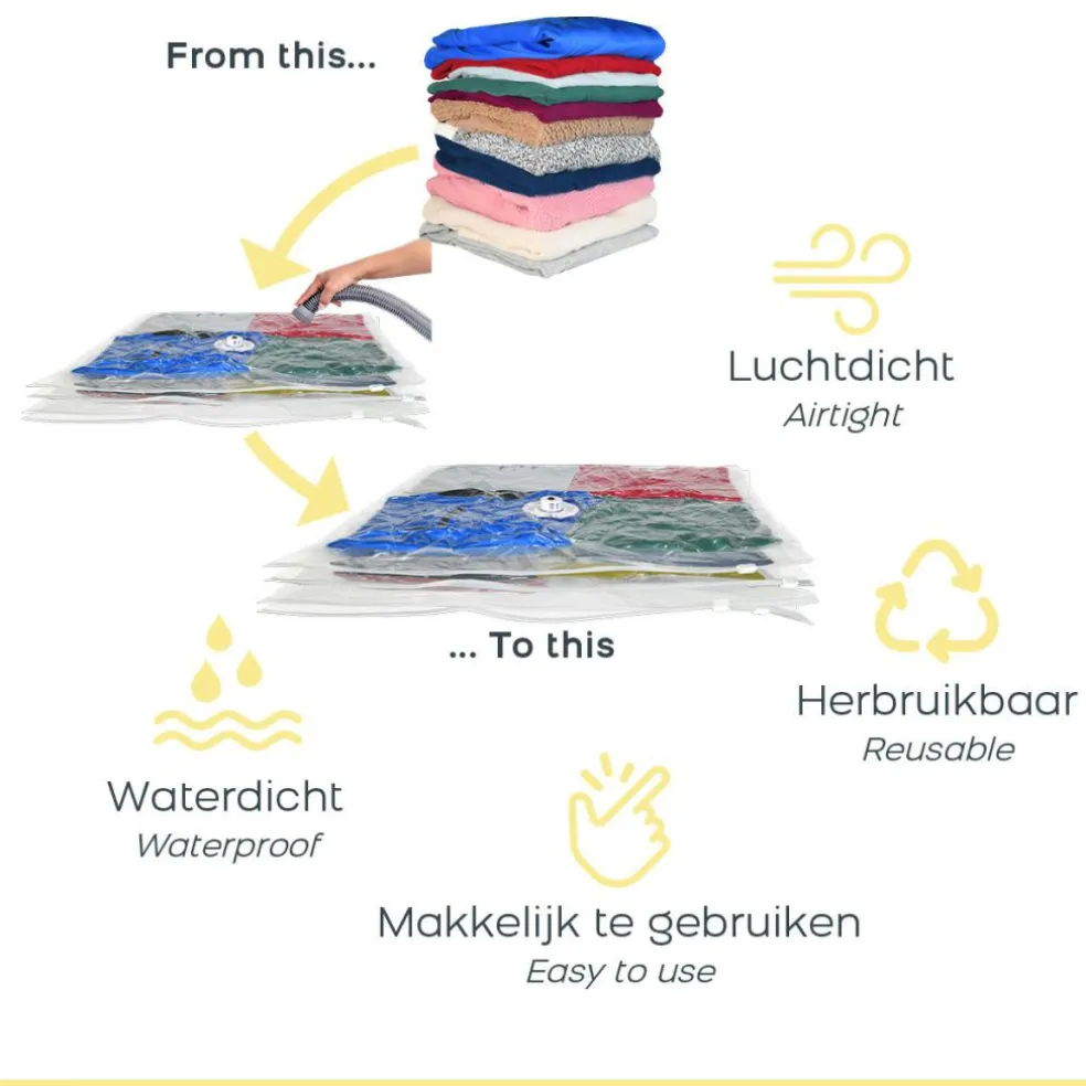 Space Buddy Vacuüm opbergzakken reisset 7-delig