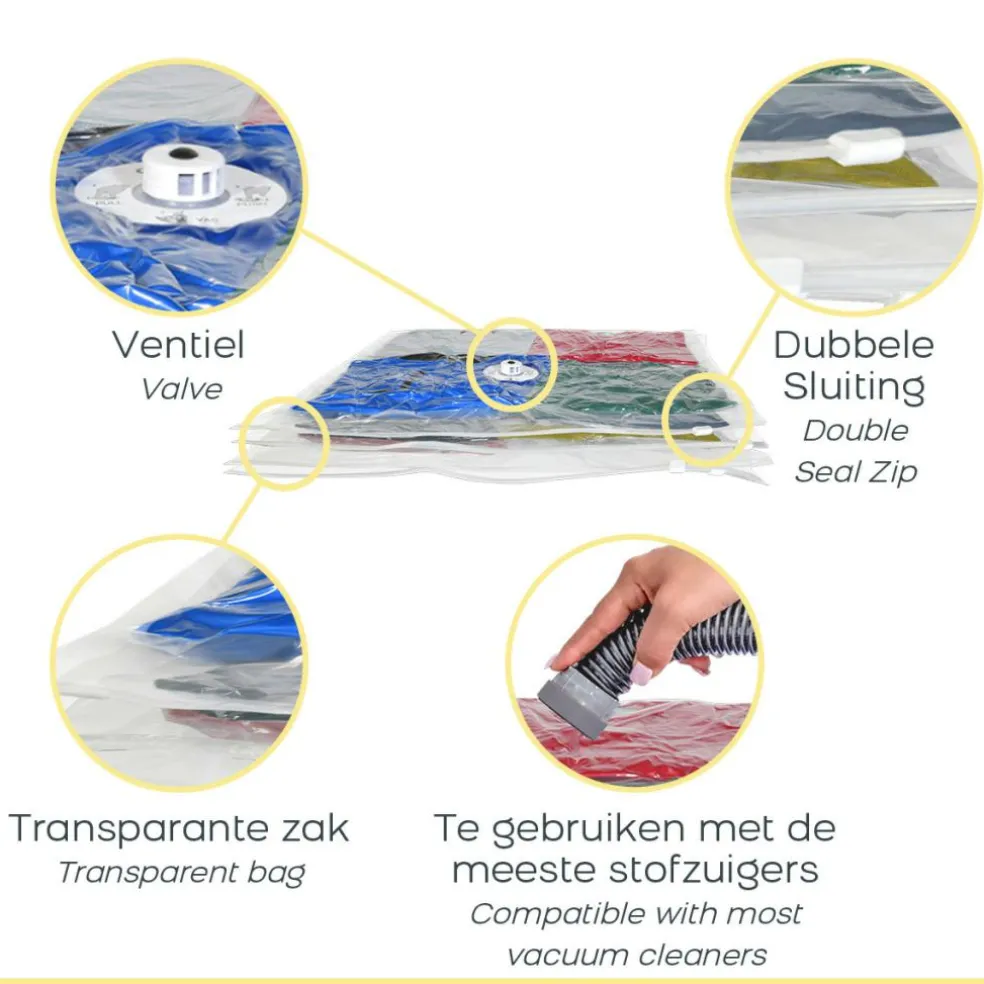 Space Buddy Vacuüm opbergzakken reisset 7-delig