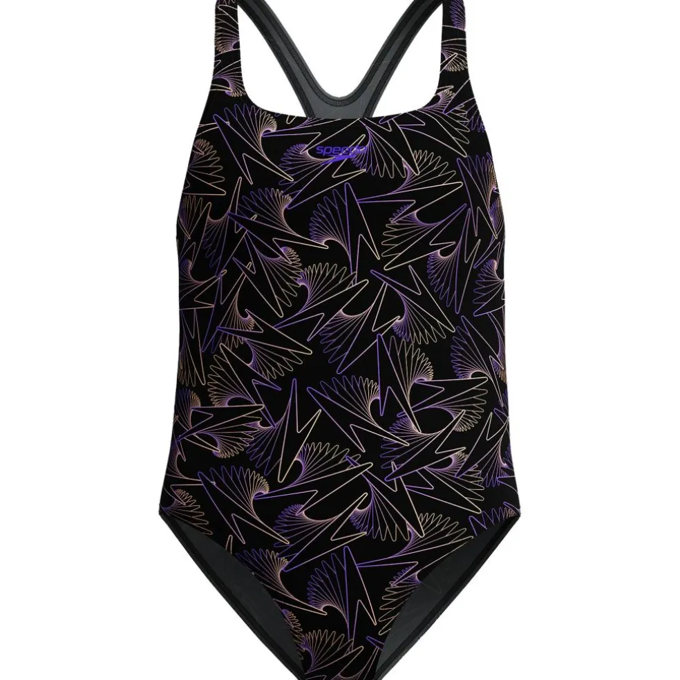 Speedo Hyperboom Medalist Allover Print badpak junior black peach