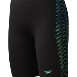 Speedo Plastisol Placement Jammer zwemboxer junior black green