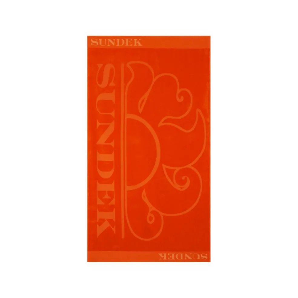 Sundek Jaqcuard strandlaken 180 x 100 cm fluo orange
