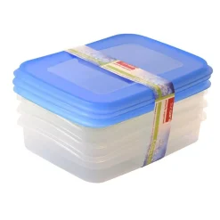 Sunware Club Cuisine vershouddoos 700 ml transparant blauw 3-pack