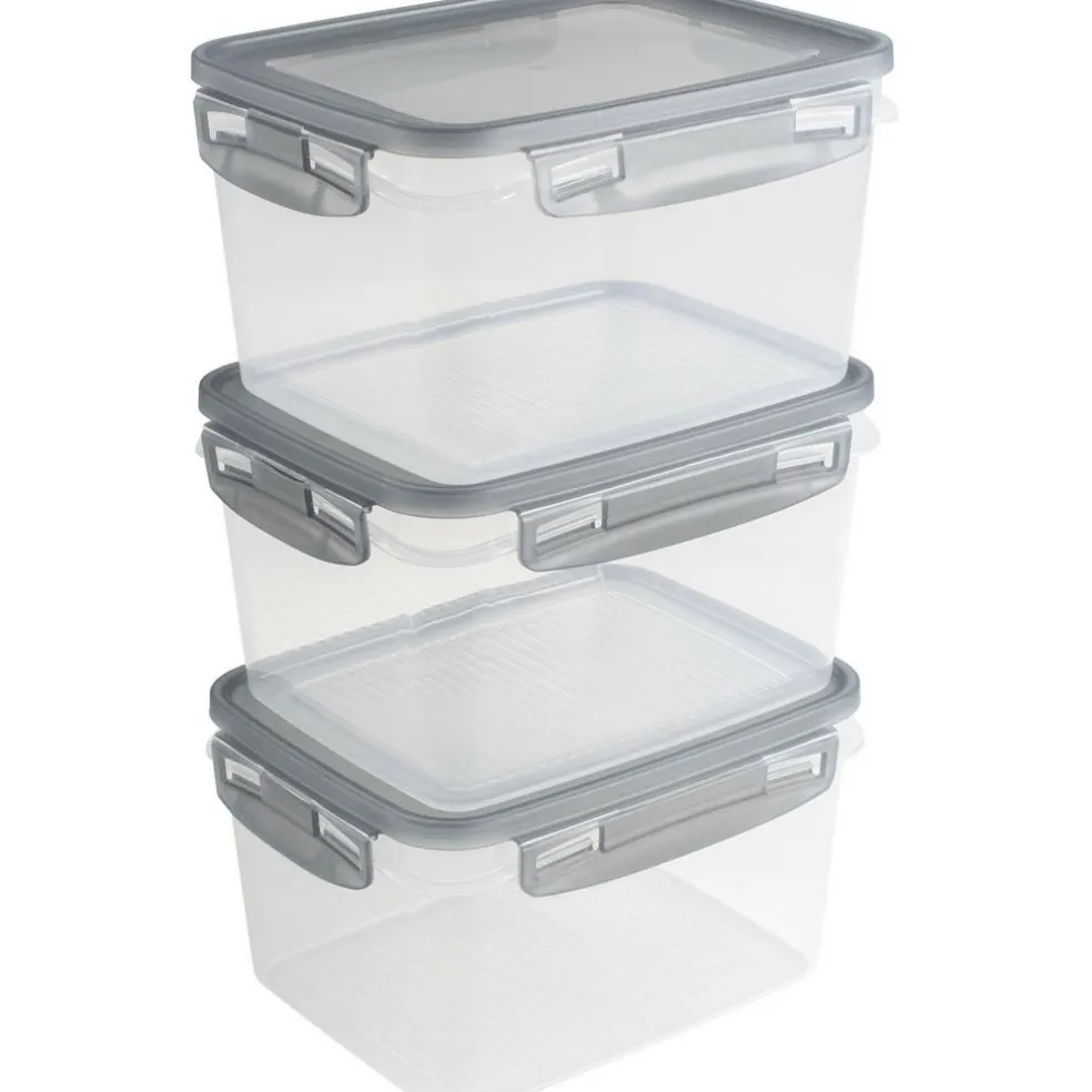 Sunware Club Cuisine vershouddoos 1,5 liter transparant grijs 3-pack