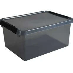 Sunware Comfort Line opbergbox 15 liter transparant grijs zwart