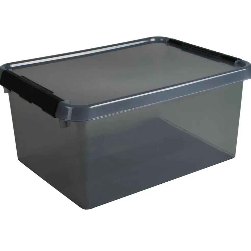 Sunware Comfort Line opbergbox 15 liter transparant grijs zwart