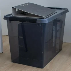 Sunware Comfort line opbergbox 72 liter transparant grijs zwart