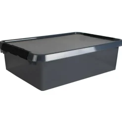 Sunware Comfort Line opbergbox 32 liter transparant grijs zwart
