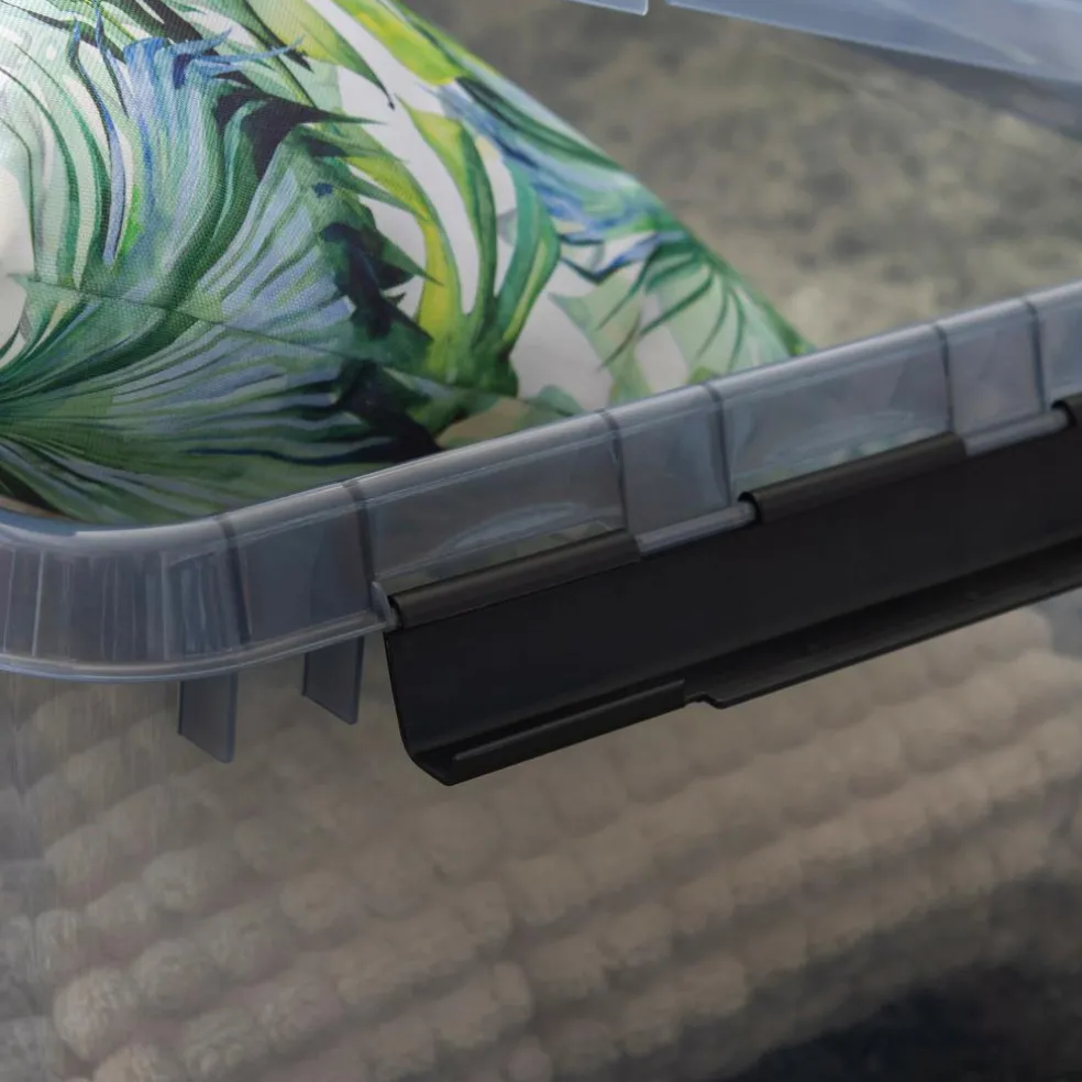 Sunware Comfort Line opbergbox 32 liter transparant grijs zwart