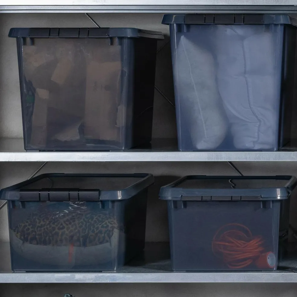 Sunware Comfort Line opbergbox 32 liter transparant grijs zwart