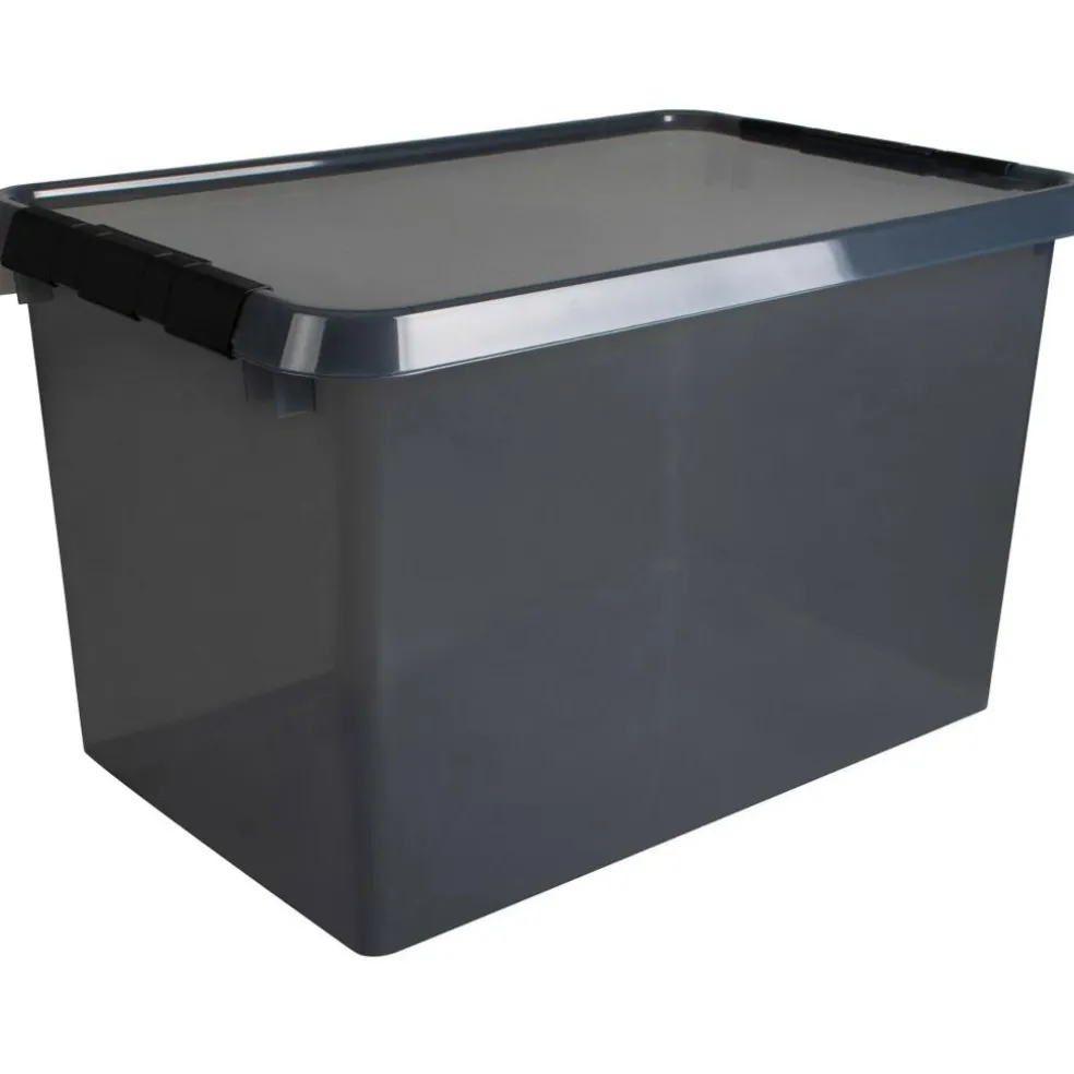 Sunware Comfort Line opbergbox 62 liter transparant grijs zwart