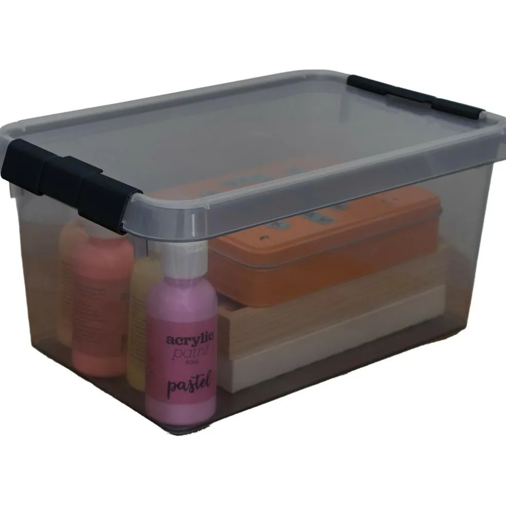 Sunware Comfort Line opbergbox 6 liter transparant grijs zwart