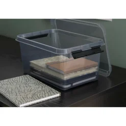 Sunware Comfort Line opbergbox 6 liter transparant grijs zwart