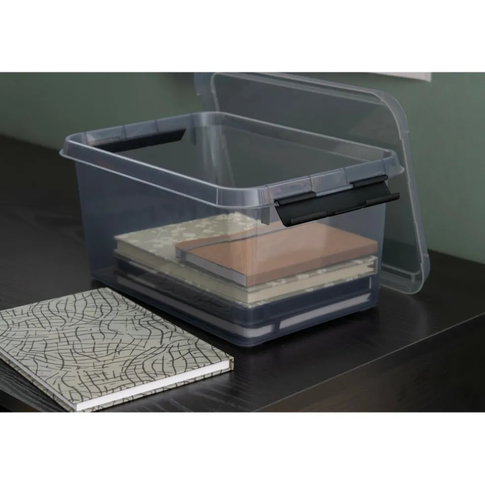 Sunware Comfort Line opbergbox 6 liter transparant grijs zwart