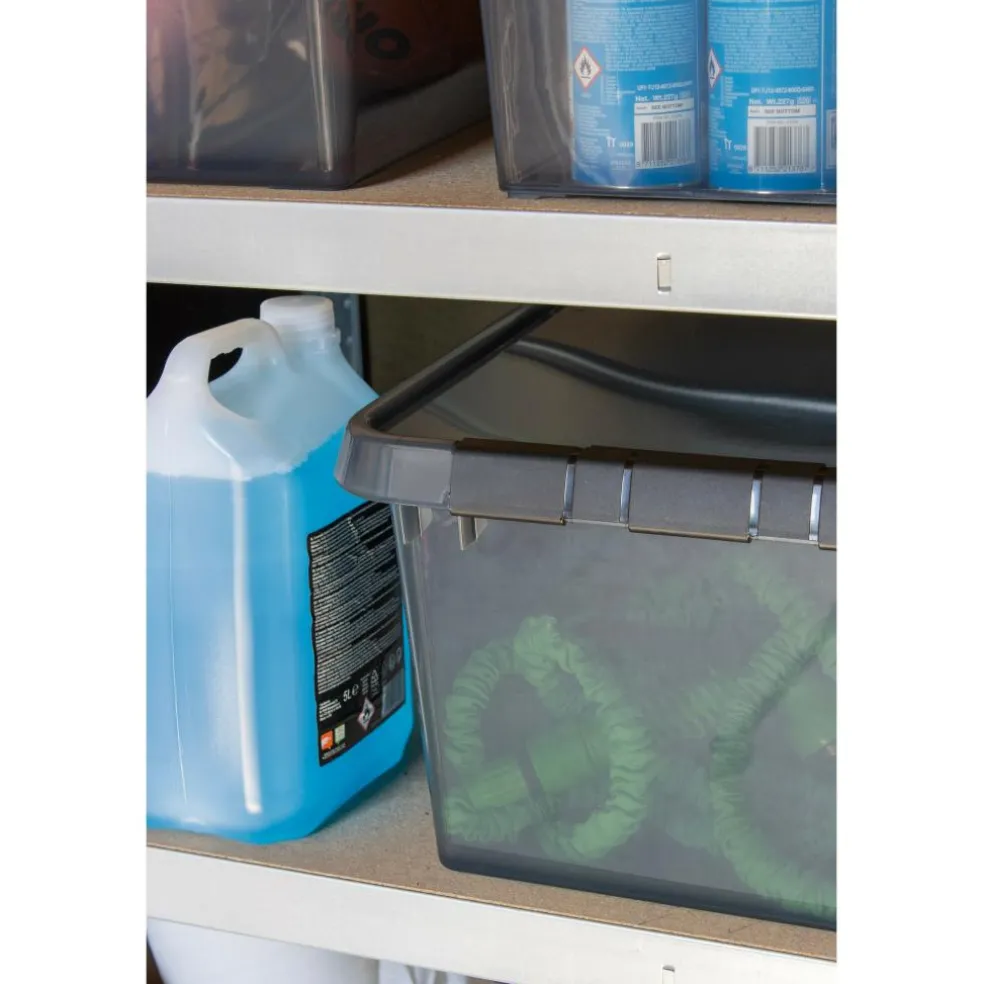 Sunware Comfort Line opbergbox 36 liter transparant grijs zwart