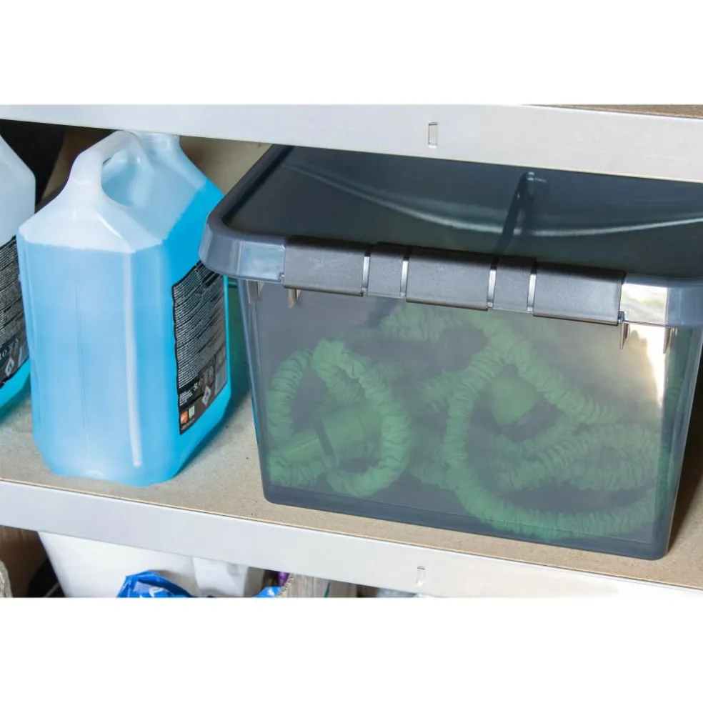 Sunware Comfort Line opbergbox 36 liter transparant grijs zwart