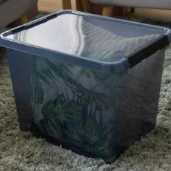 Sunware Comfort Line opbergbox 52 liter transparant grijs zwart