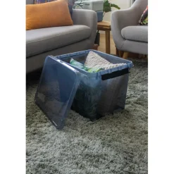 Sunware Comfort Line opbergbox 52 liter transparant grijs zwart