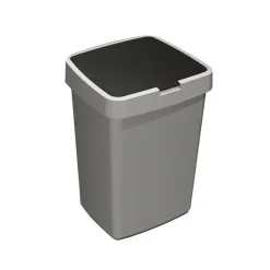 Sunware Delta prullenbak met klep 25 liter metaal zwart