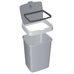 Sunware Delta prullenbak met klep 25 liter metaal zwart