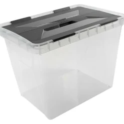 Sunware Onyx opbergbox 25 liter transparant antraciet