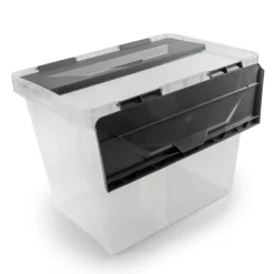 Sunware Onyx opbergbox 25 liter transparant antraciet