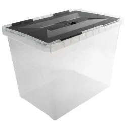 Sunware Onyx opbergbox 40 liter transparant antraciet