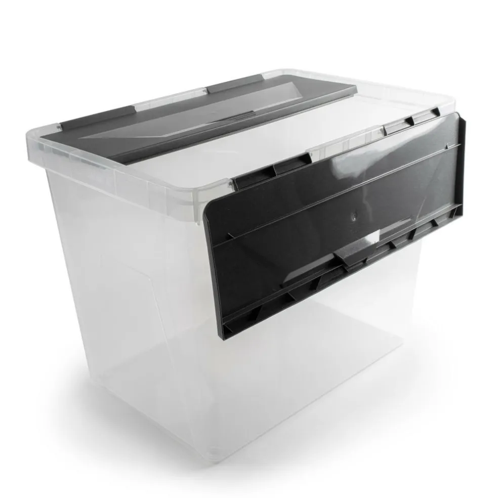 Sunware Onyx opbergbox 40 liter transparant antraciet