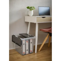 Sunware Onyx opbergbox 40 liter transparant antraciet