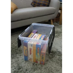 Sunware Onyx opbergbox 40 liter transparant antraciet