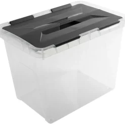 Sunware Onyx opbergbox 15 liter transparant antraciet