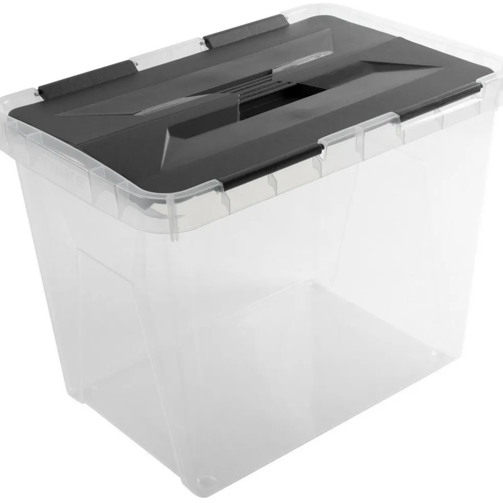 Sunware Onyx opbergbox 15 liter transparant antraciet