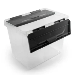 Sunware Onyx opbergbox 15 liter transparant antraciet