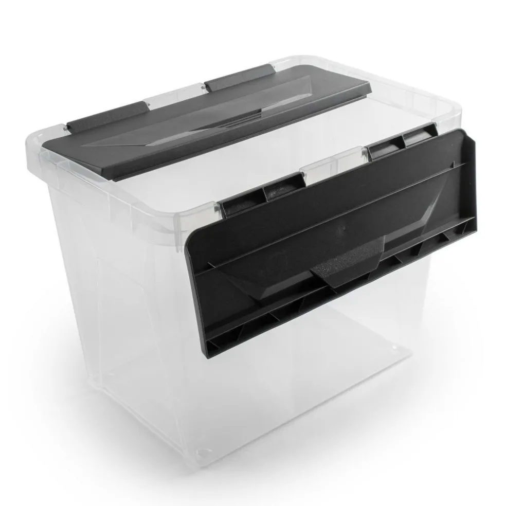 Sunware Onyx opbergbox 15 liter transparant antraciet