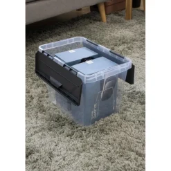 Sunware Onyx opbergbox 15 liter transparant antraciet