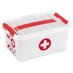 Sunware Q-Line First Aid opbergbox 6 liter wit rood