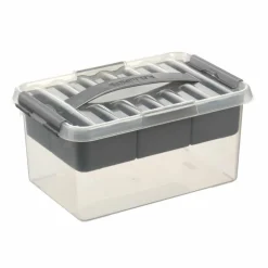 Sunware Q-Line Multi opbergbox 6 liter transparant metaal