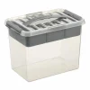 Sunware Q-Line Multi opbergbox 9 liter transparant metaal
