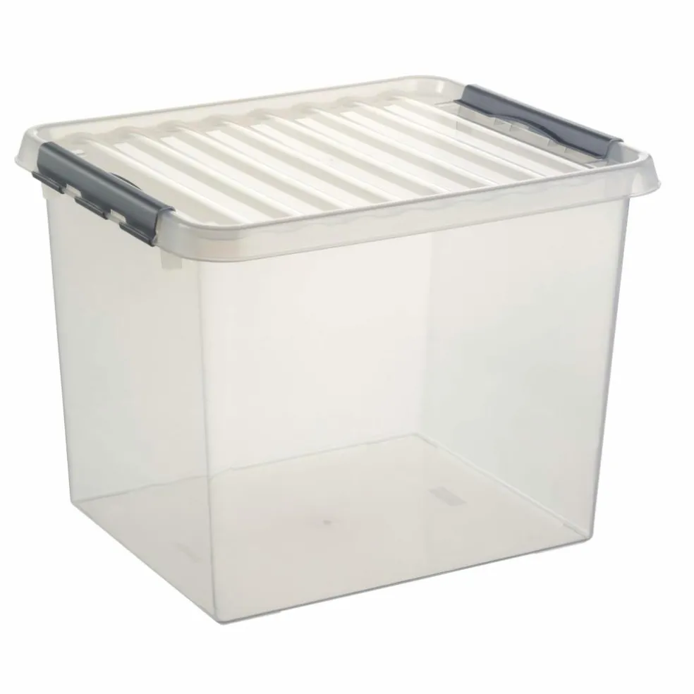 Sunware Q-Line opbergbox 52 liter transparant metaal