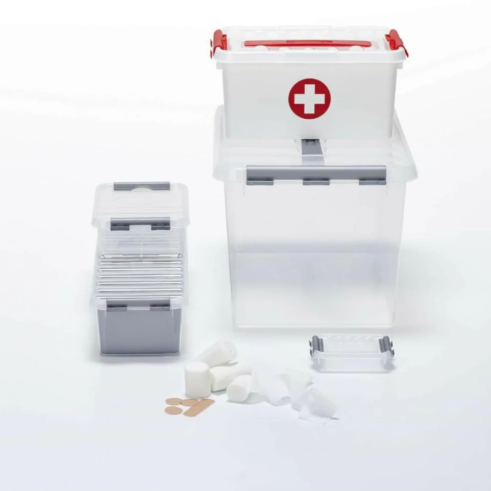 Sunware Q-Line opbergbox 0,2 liter transparant metallic