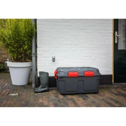 Sunware Q-line opbergbox 130 liter antraciet rood