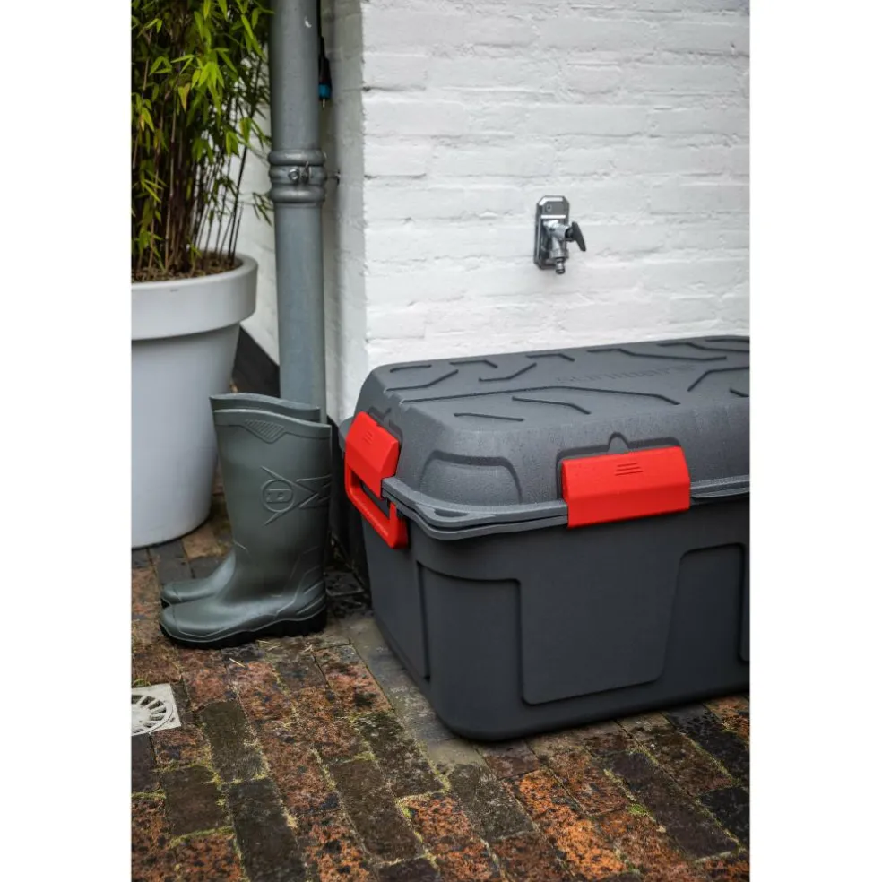Sunware Q-line opbergbox 130 liter antraciet rood