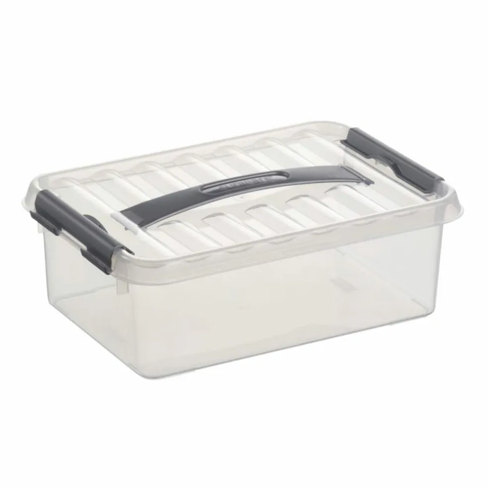 Sunware Q-Line opbergbox 4 liter transparant metaal