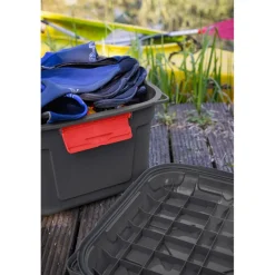 Sunware Q-line opbergbox 90 liter antraciet rood