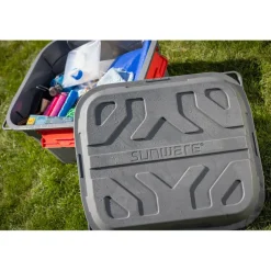 Sunware Q-line opbergbox 90 liter antraciet rood