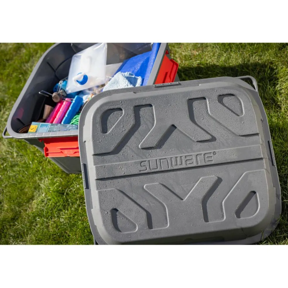 Sunware Q-line opbergbox 90 liter antraciet rood